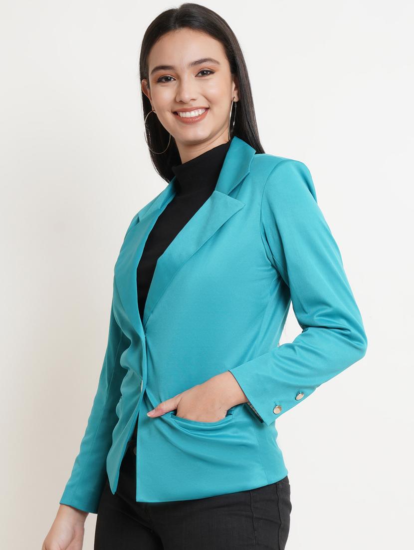 women solid formal blazer - 20596145 - Standard Image - 1