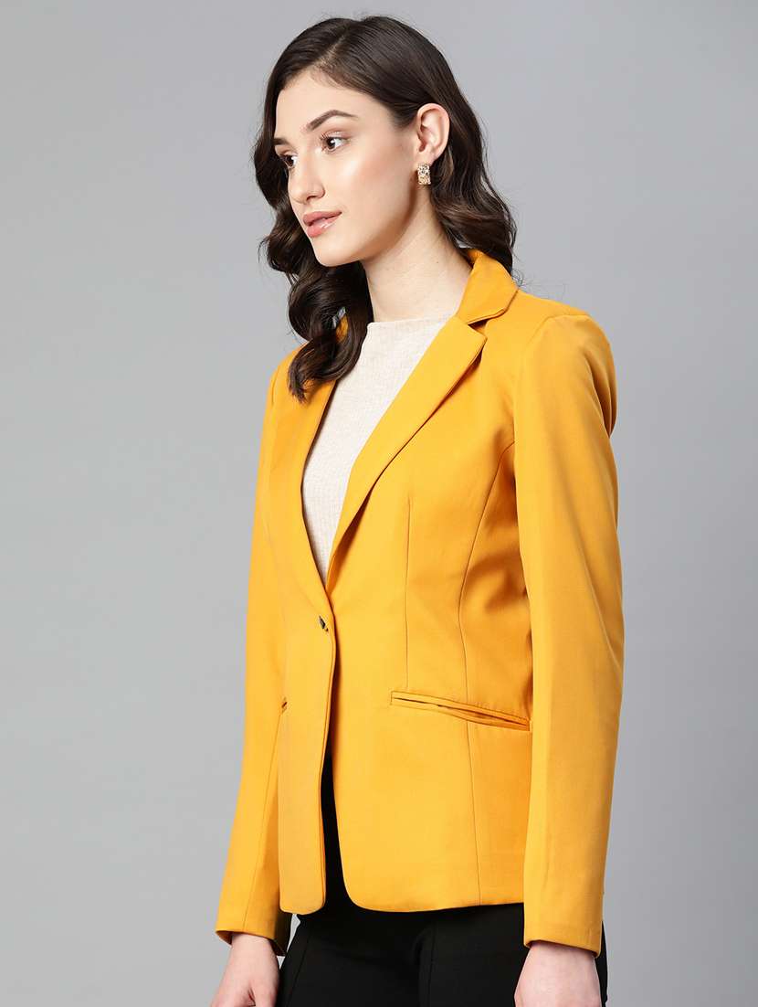 women solid formal blazer - 20596153 - Standard Image - 1
