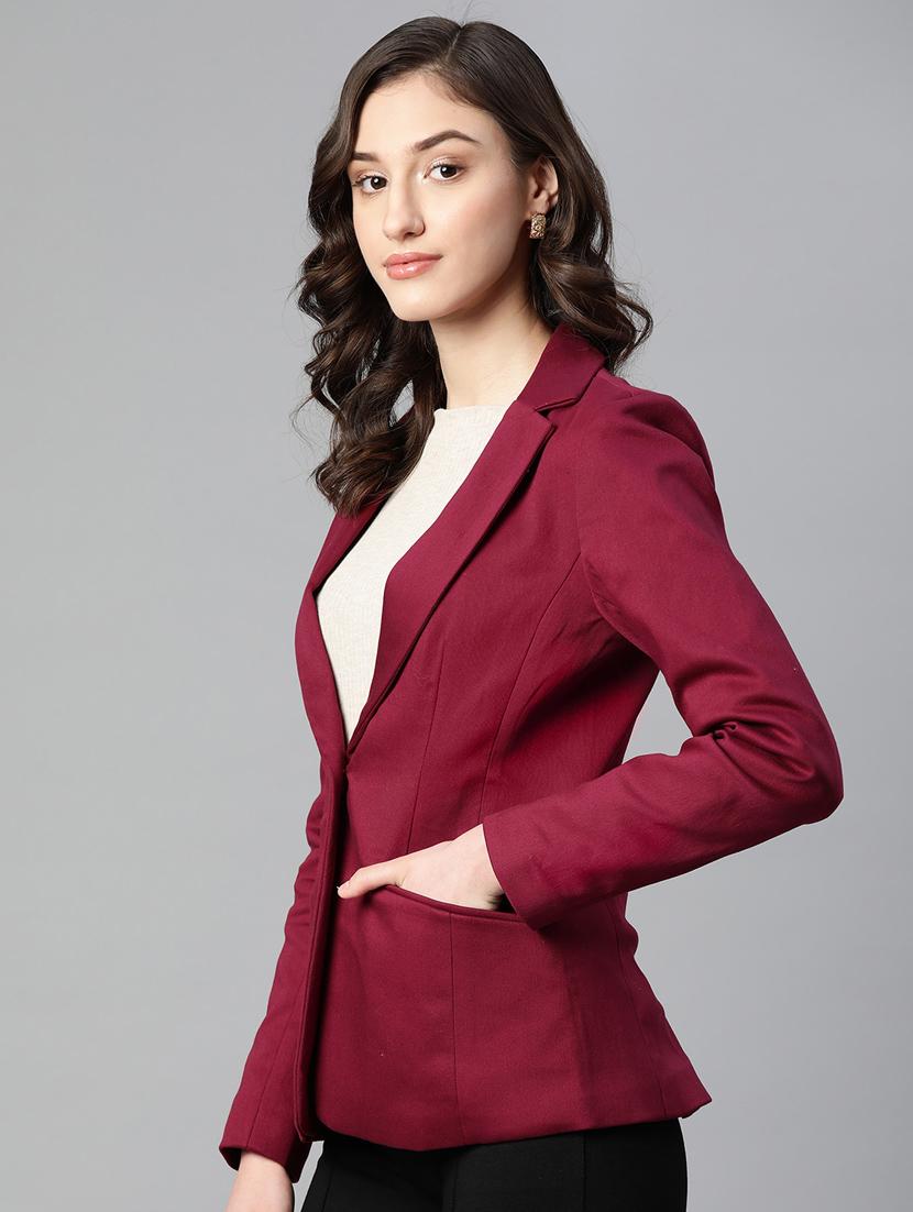 women solid formal blazer - 20596156 - Standard Image - 1