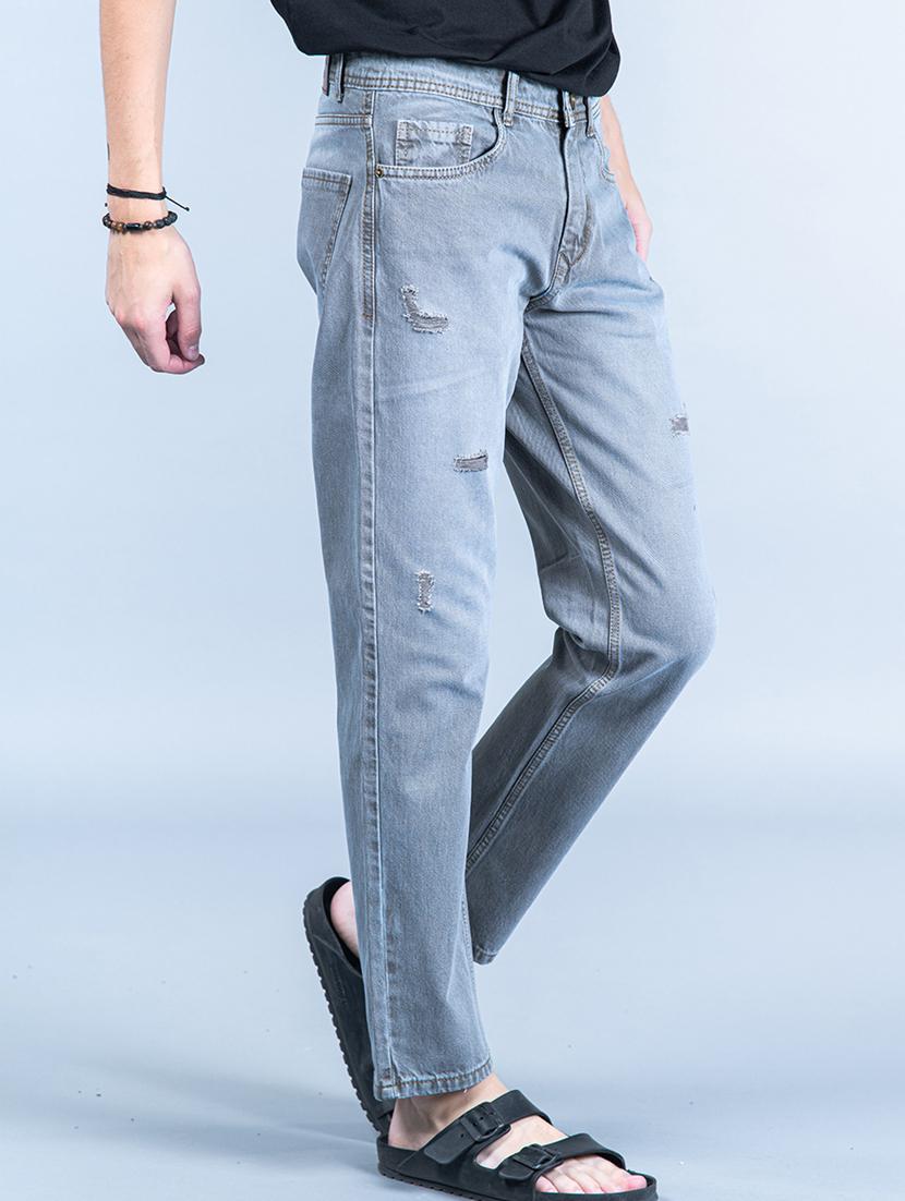 mens straight fit distressed jeans - 20596730 -  Standard Image - 1