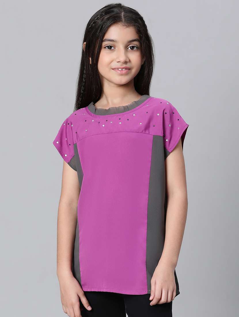 girls round neck top