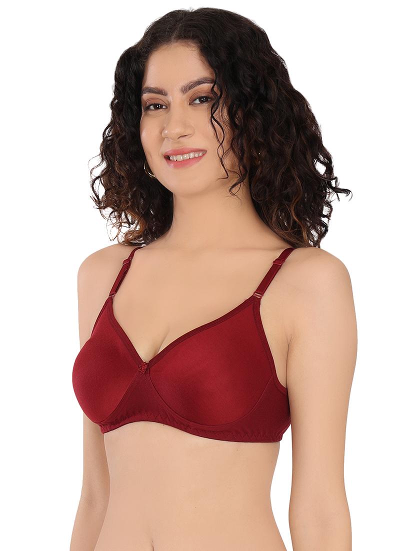 women solid maroon t-shirt bra - 20596831 - Standard Image - 1