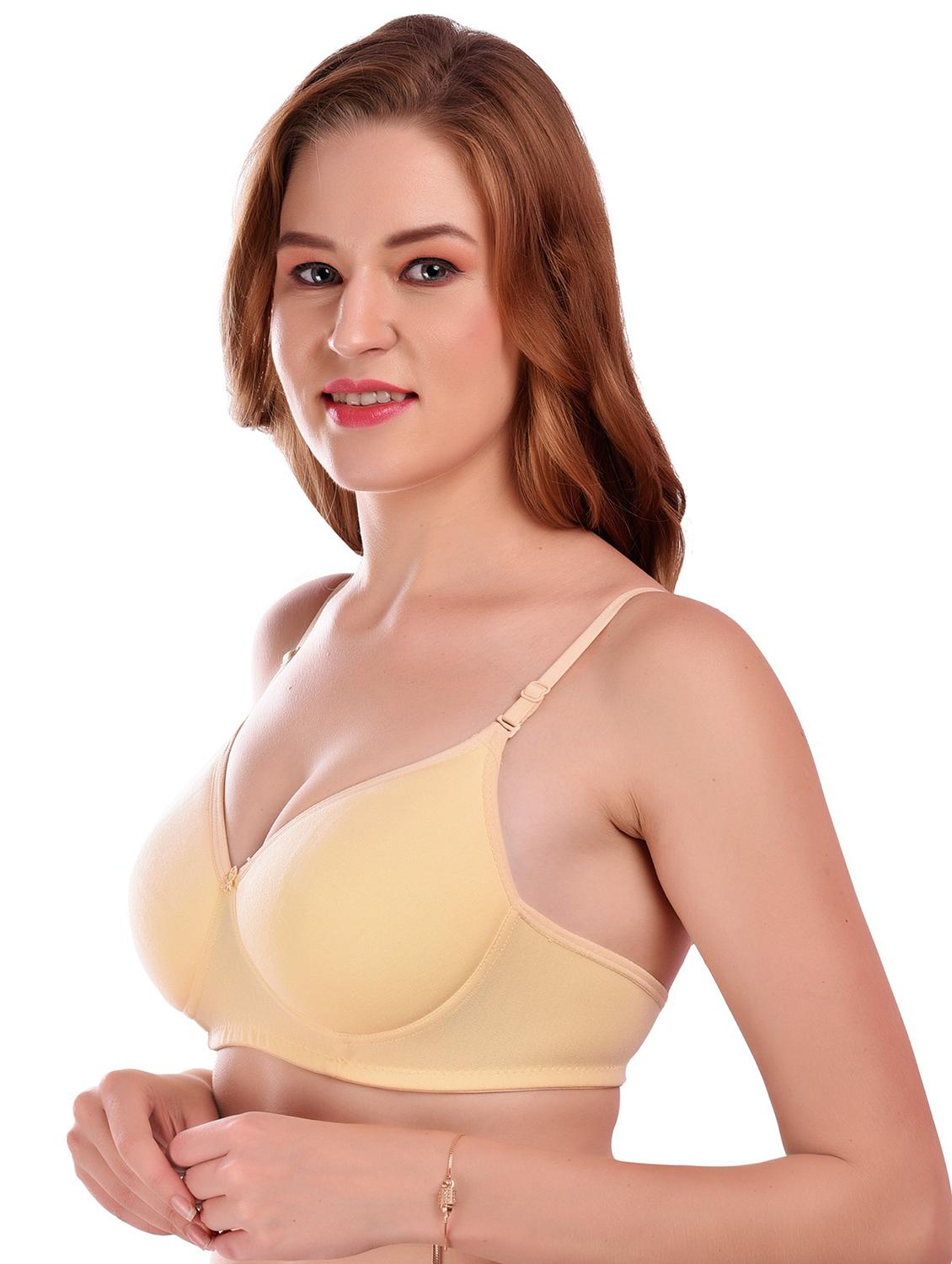 women solid beige t-shirt bra - 20596852 - Standard Image - 1