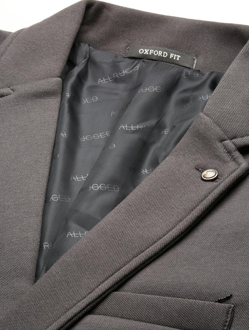 grey cotton blend single breasted casual blazer - 20597910 - Standard Image - 6
