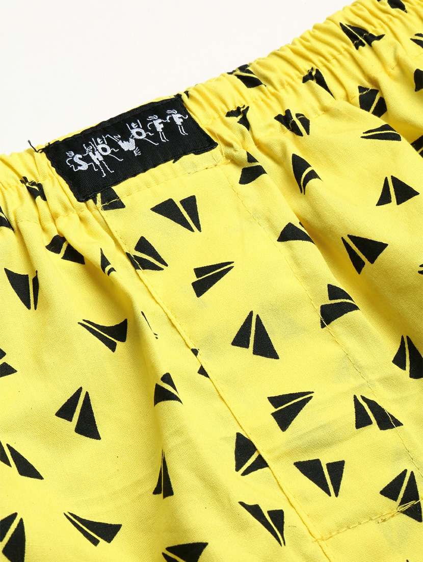 yellow all over printed cotton blend boxer - 20597922 - Standard Image - 6