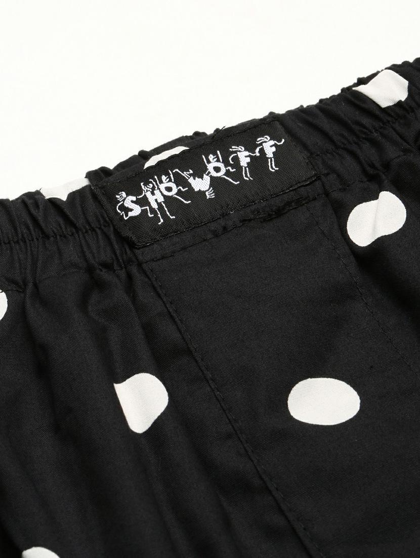 black polka dots printed cotton blend boxer - 20597923 - Standard Image - 6