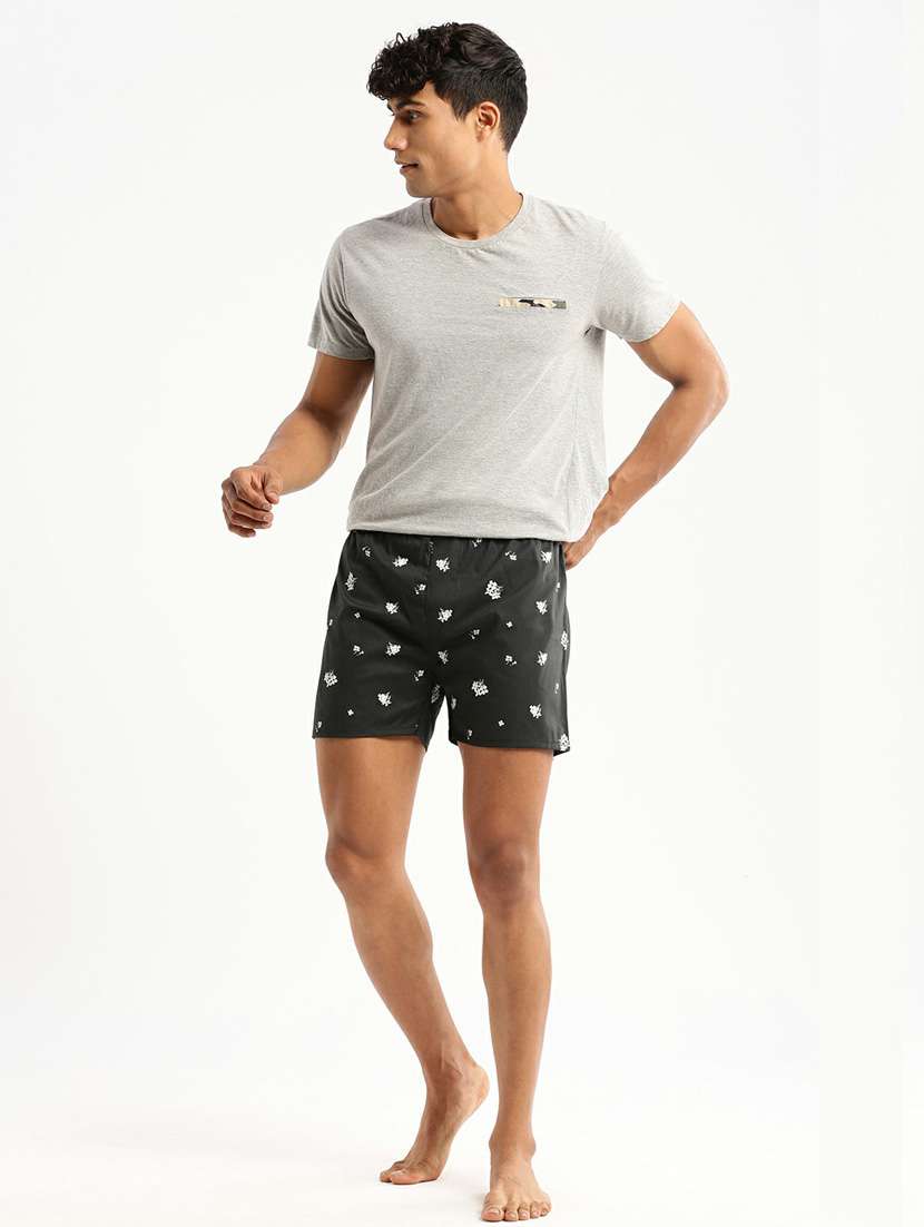 black floral printed cotton blend boxer - 20597924 -  Standard Image - 4