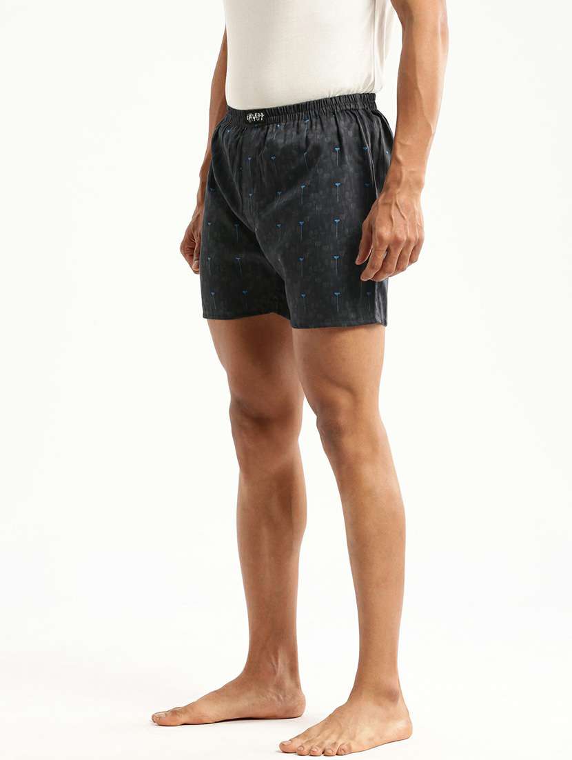 black all over printed cotton blend boxer - 20597926 -  Standard Image - 1