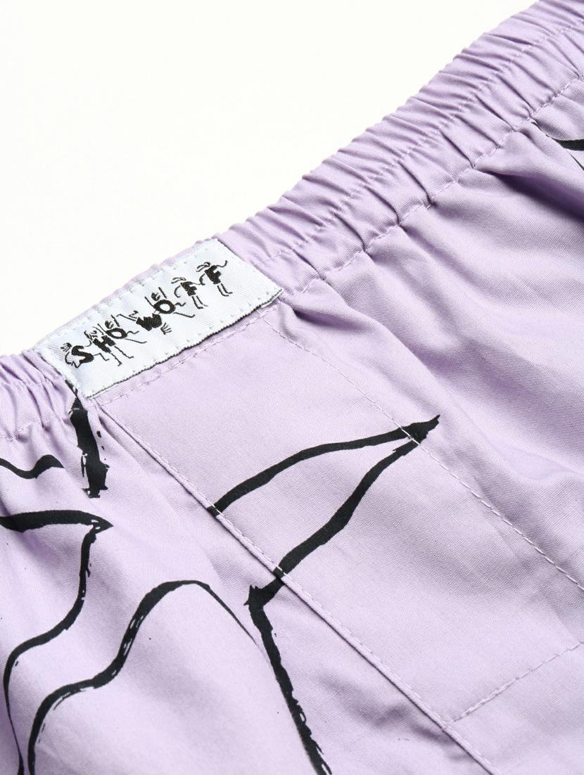 lavender geometric print cotton blend boxer - 20597928 - Standard Image - 6