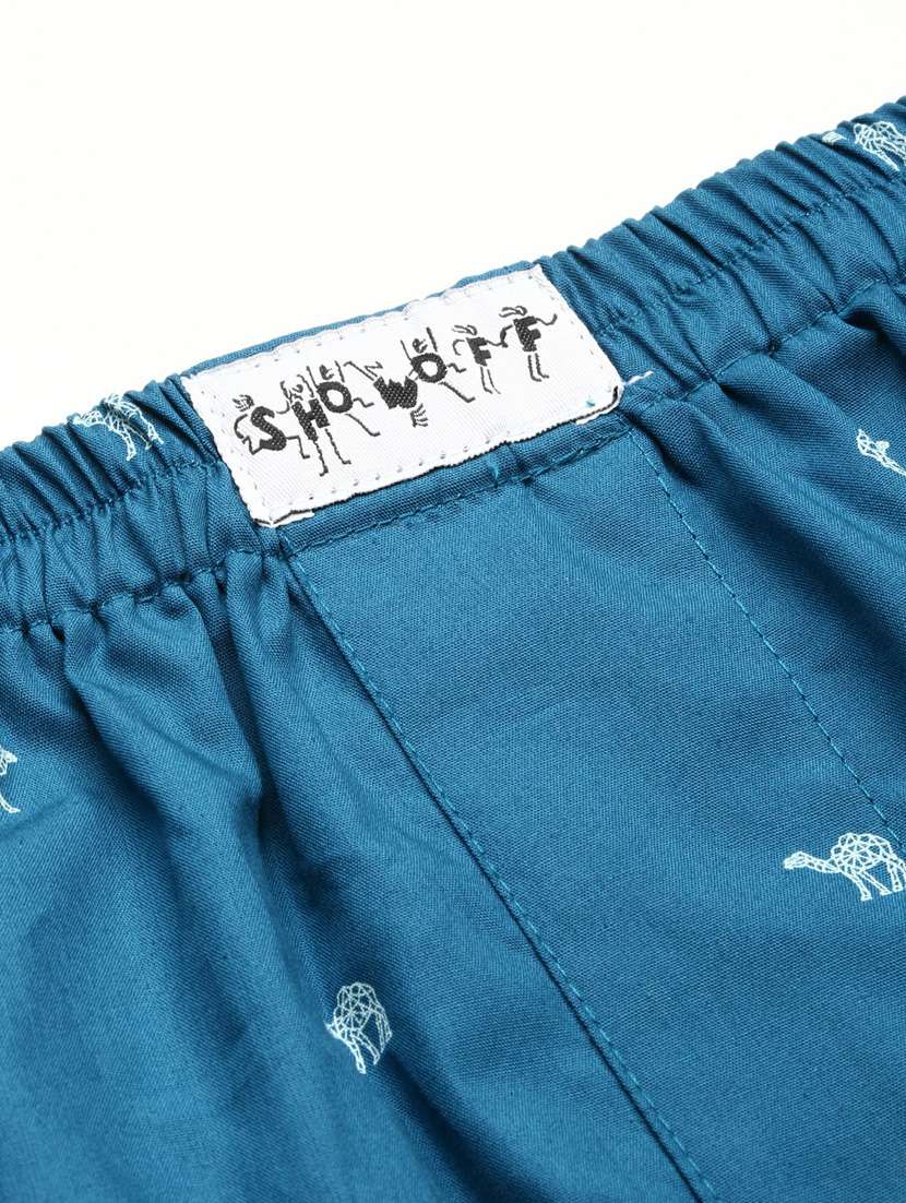 dark blue micro printed cotton blend boxer - 20597929 -  Standard Image - 6