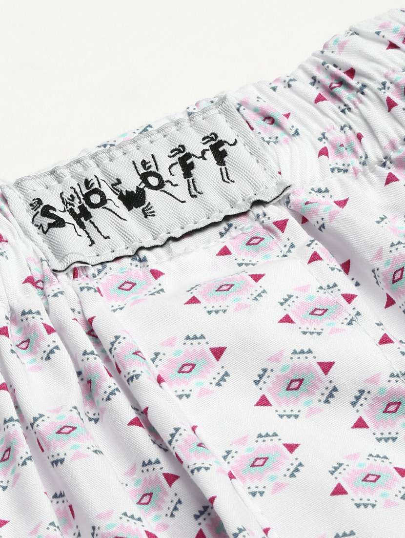 white all over printed cotton blend boxer - 20597930 -  Standard Image - 6