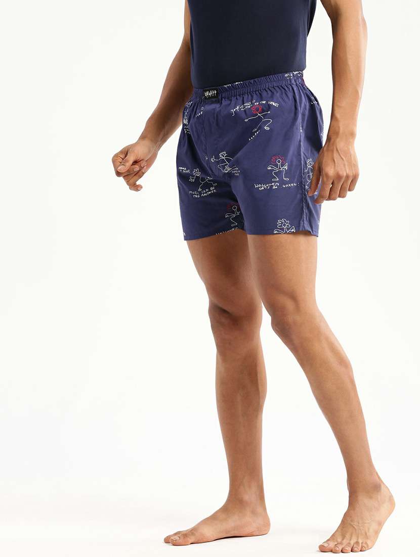 blue quirky print cotton blend boxer - 20597932 -  Standard Image - 1
