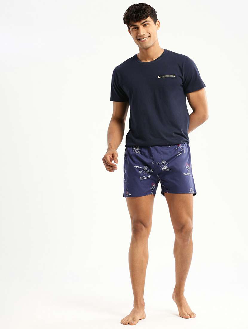 blue quirky print cotton blend boxer - 20597932 -  Standard Image - 4