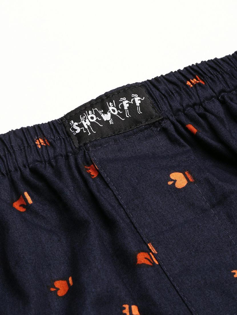 navy blue micro prints cotton blend boxer - 20597934 - Standard Image - 6