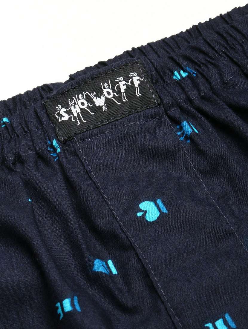 navy blue micro prints cotton blend boxer - 20597940 -  Standard Image - 6