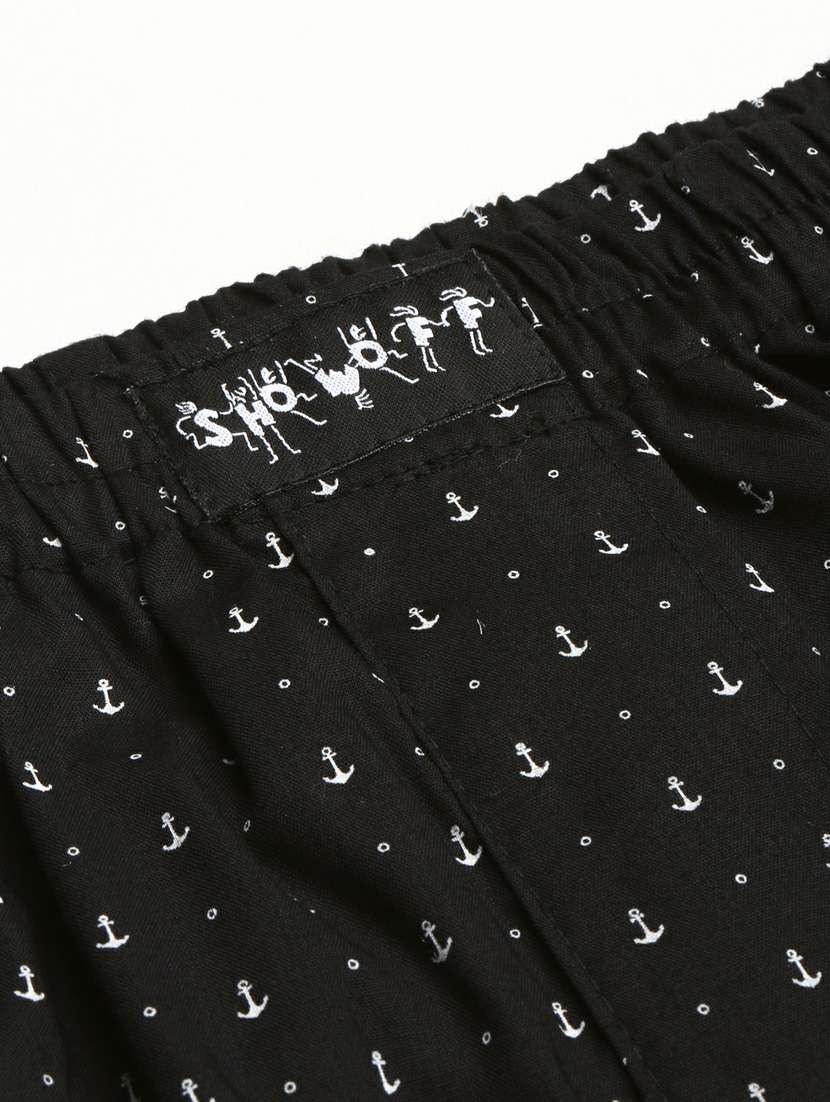 black all over printed cotton blend boxer - 20597942 -  Standard Image - 6