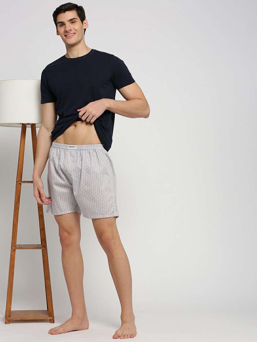 white all over printed cotton blend boxer - 20597945 -  Standard Image - 4