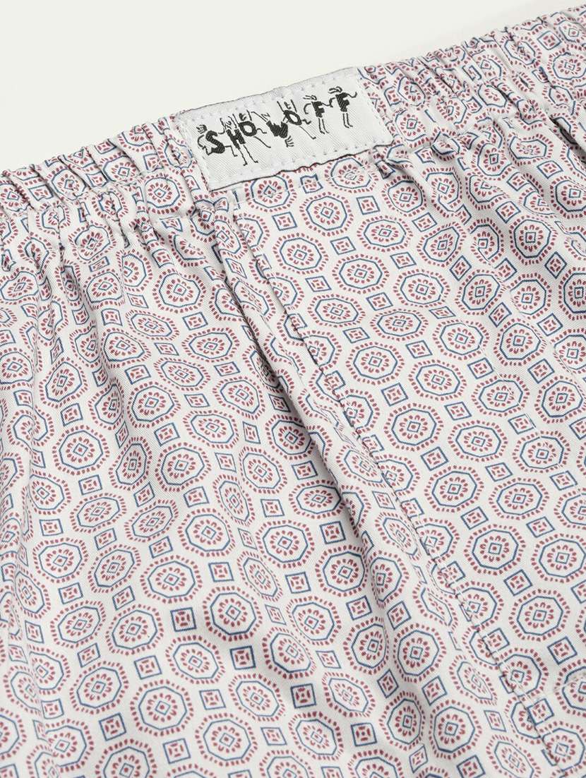 white all over printed cotton blend boxer - 20597945 -  Standard Image - 6