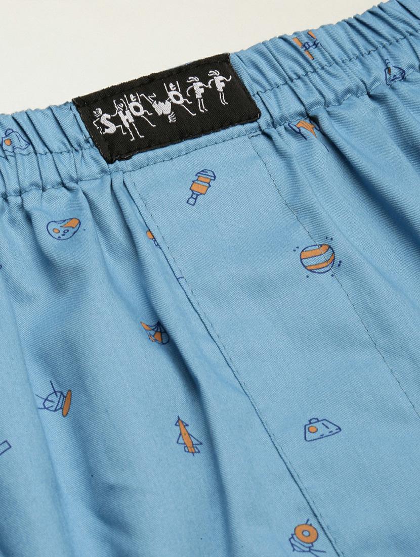 light blue micro prints cotton blend boxer - 20597948 - Standard Image - 6