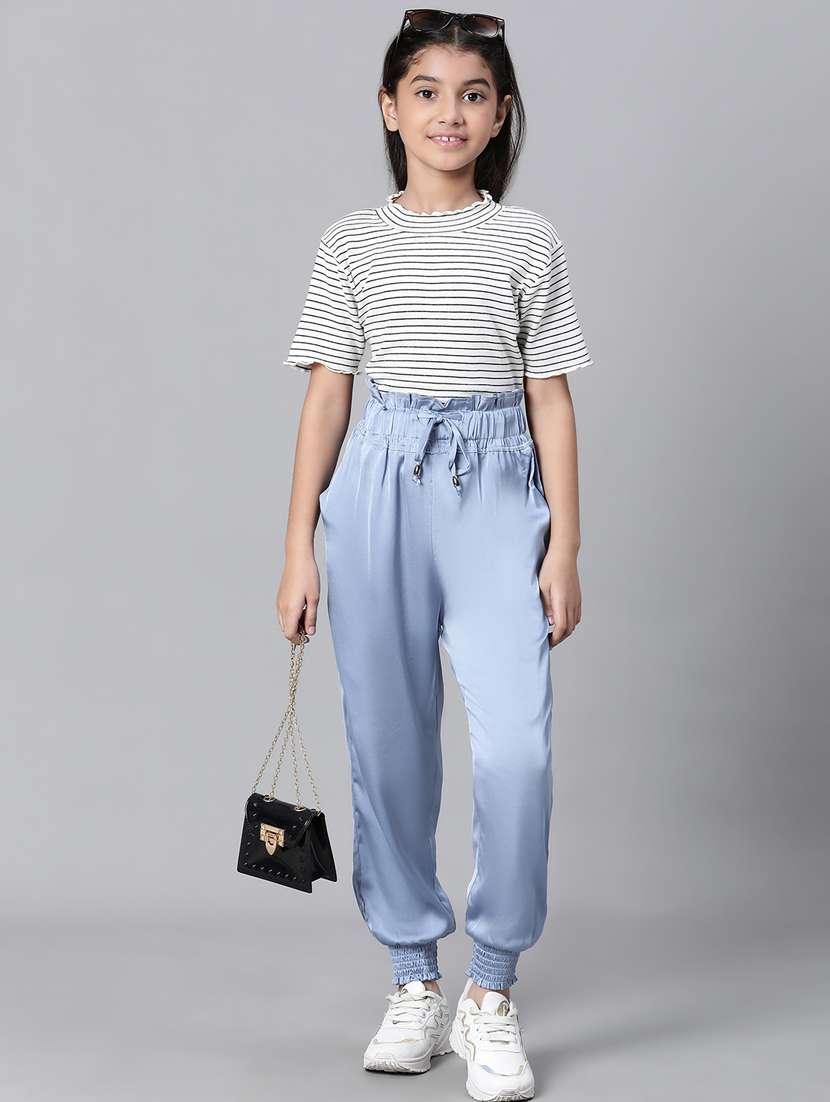 girls solid jogger trouser - 20598263 -  Standard Image - 4