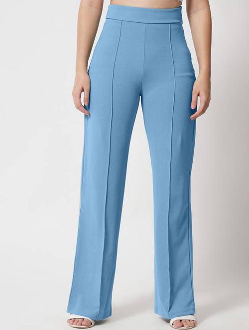 women high-rise blue bootcut trouser - 20598330 -  Standard Image - 0