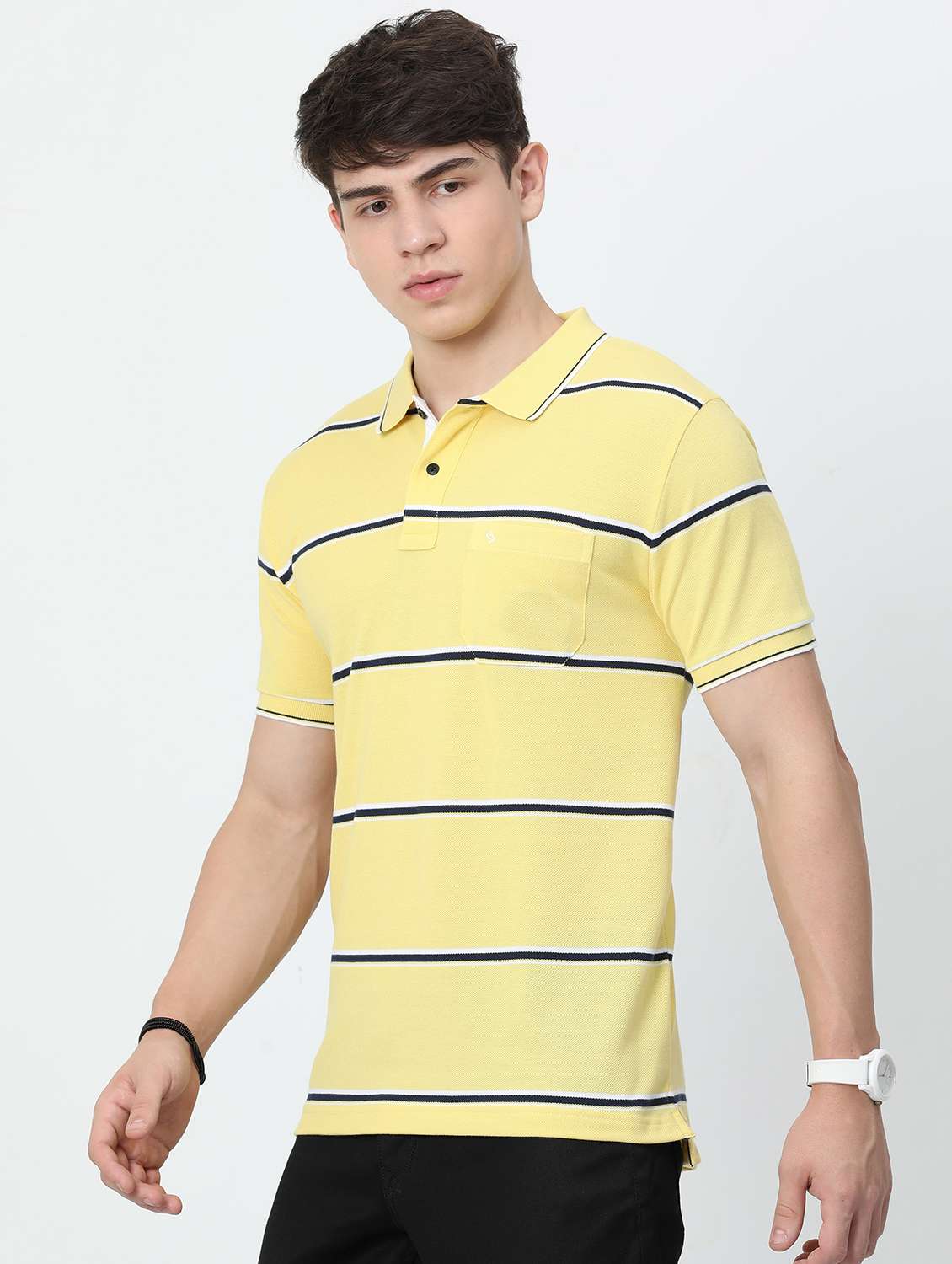 men striped cotton polo t-shirt - 20598380 -  Standard Image - 1