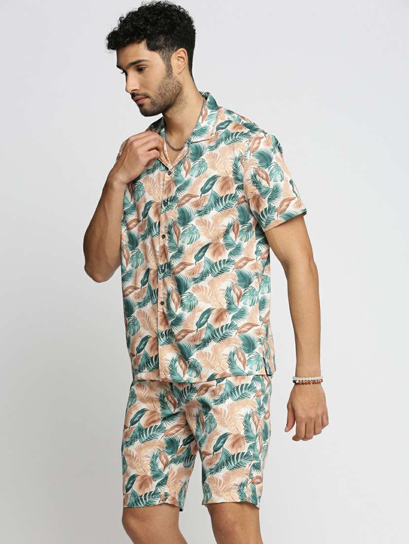 men's multi colored tropical co-ord set - 20598501 -  Standard Image - 1