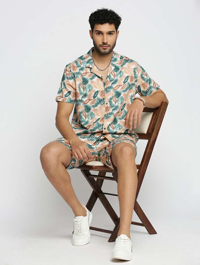 men's multi colored tropical co-ord set - 20598501 -  Standard Image - 4
