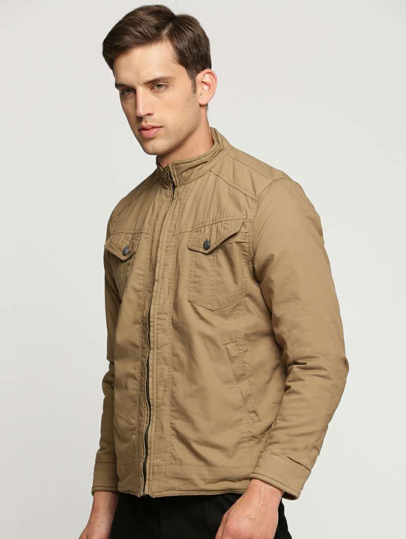 brown cotton bomber jacket - 20598505 - Standard Image - 1