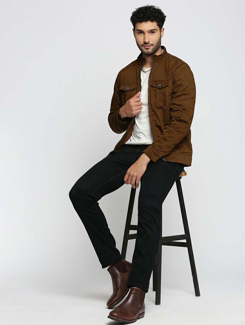 brown cotton bomber jacket - 20598506 - Standard Image - 4