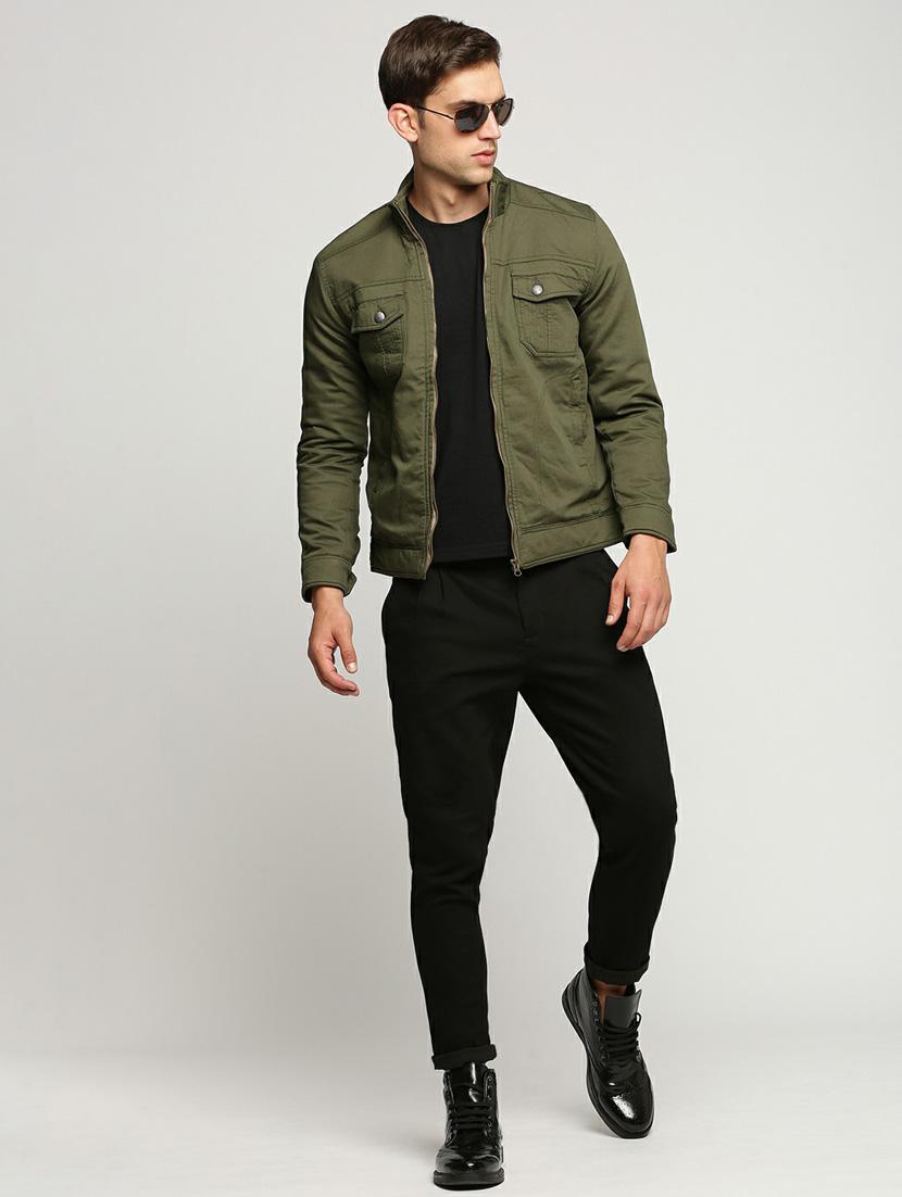 olive cotton bomber jacket - 20598508 - Standard Image - 4