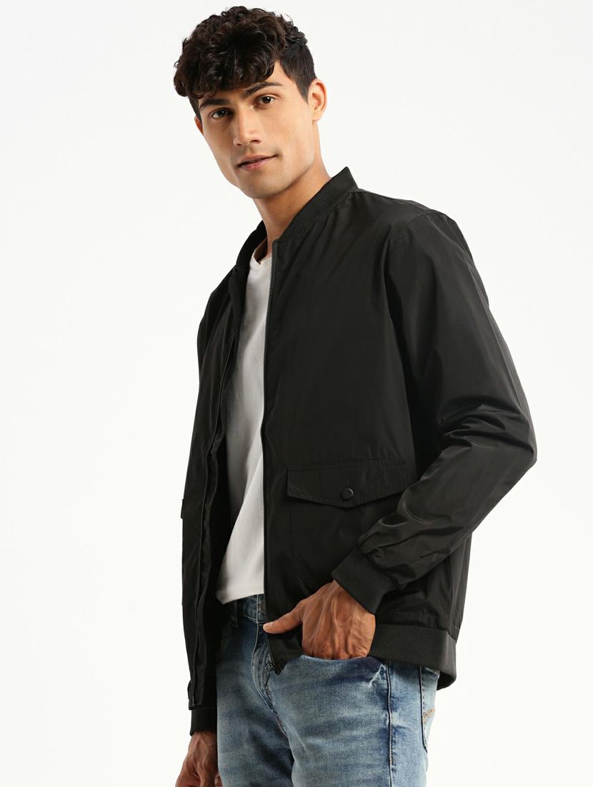 black nylon bomber jacket - 20598515 - Standard Image - 1