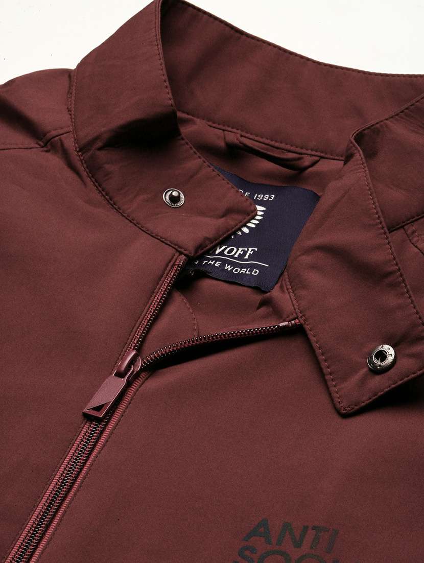 maroon nylon bomber jacket - 20598516 -  Standard Image - 6