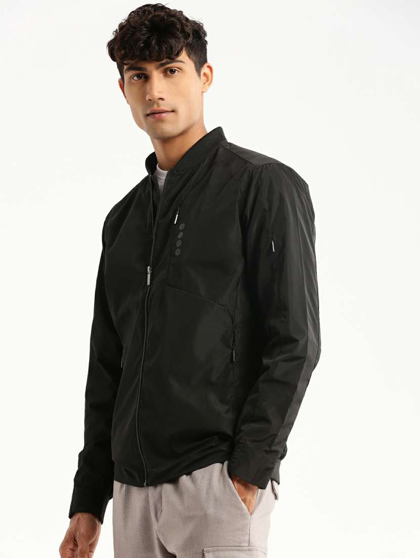 black nylon bomber jacket - 20598517 -  Standard Image - 1