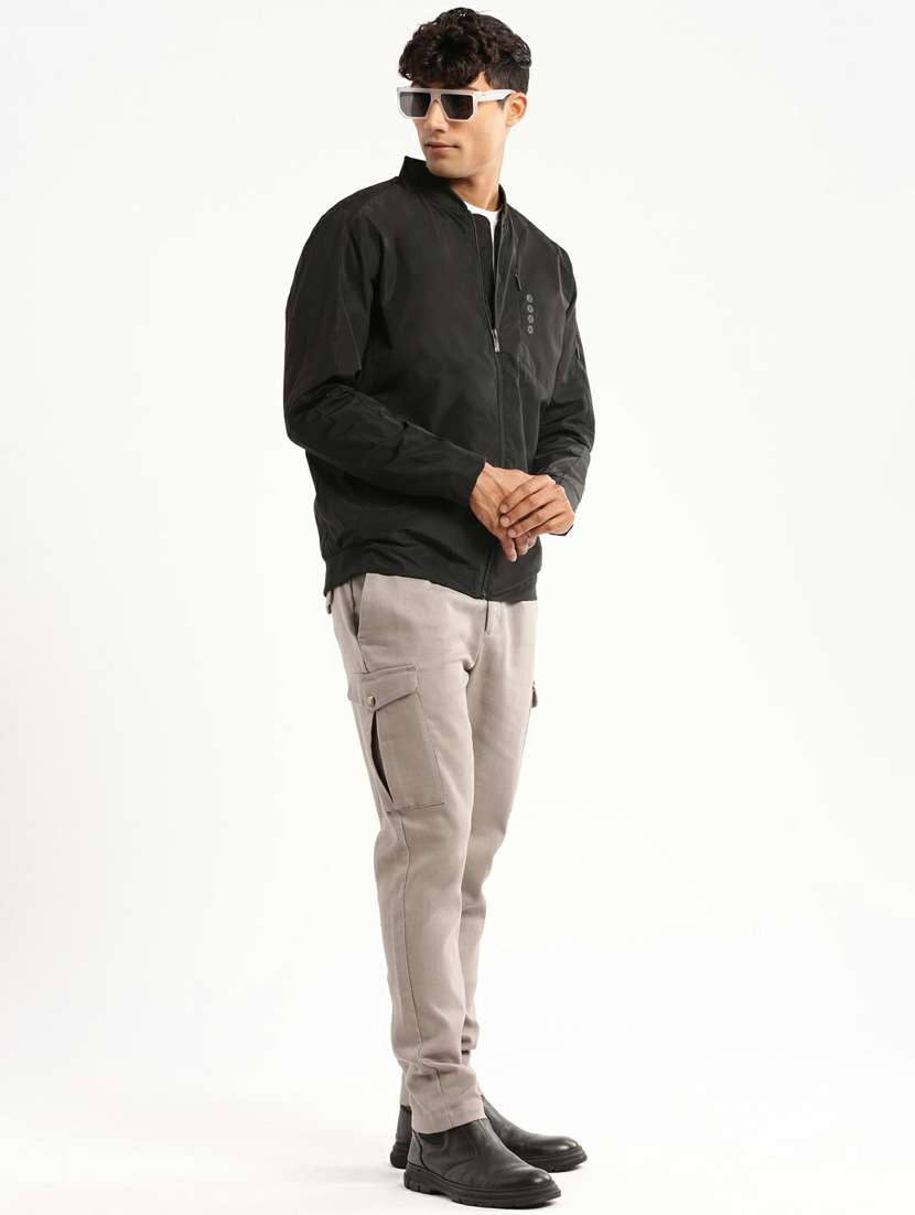 black nylon bomber jacket - 20598517 -  Standard Image - 4