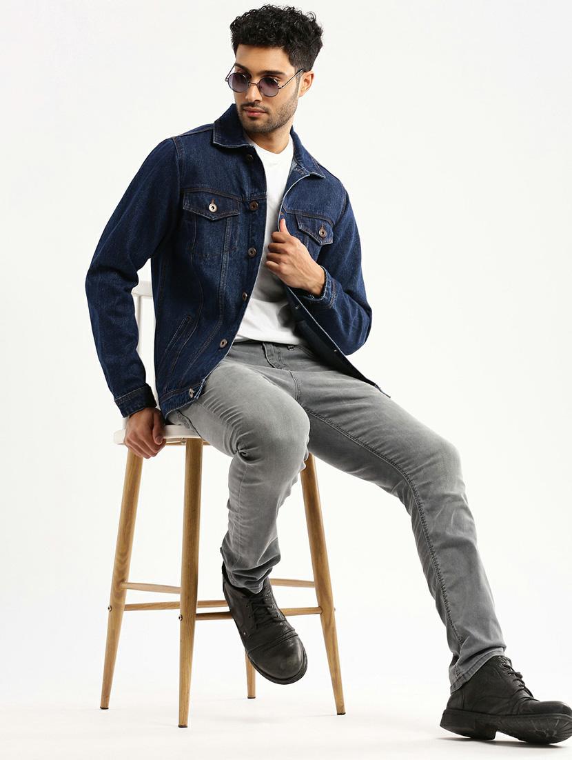 navy blue denim jacket - 20598537 - Standard Image - 4