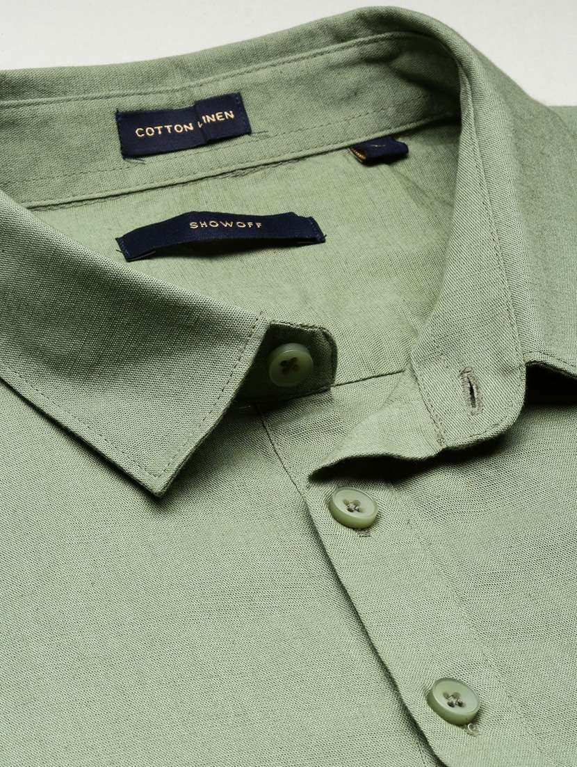 men solid linen short kurta - 20598553 -  Standard Image - 6