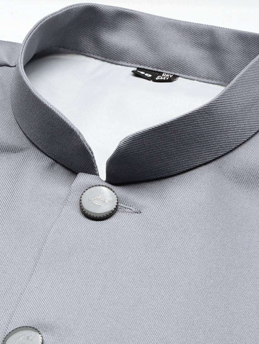 men's slim fit mandarin collar solid nehru jacket - 20598580 -  Standard Image - 6
