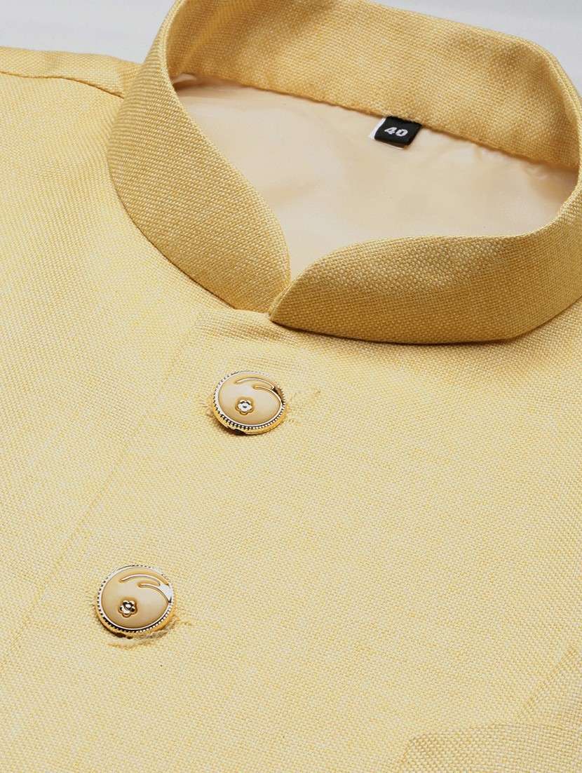 men's slim fit mandarin collar solid nehru jacket - 20598586 -  Standard Image - 6