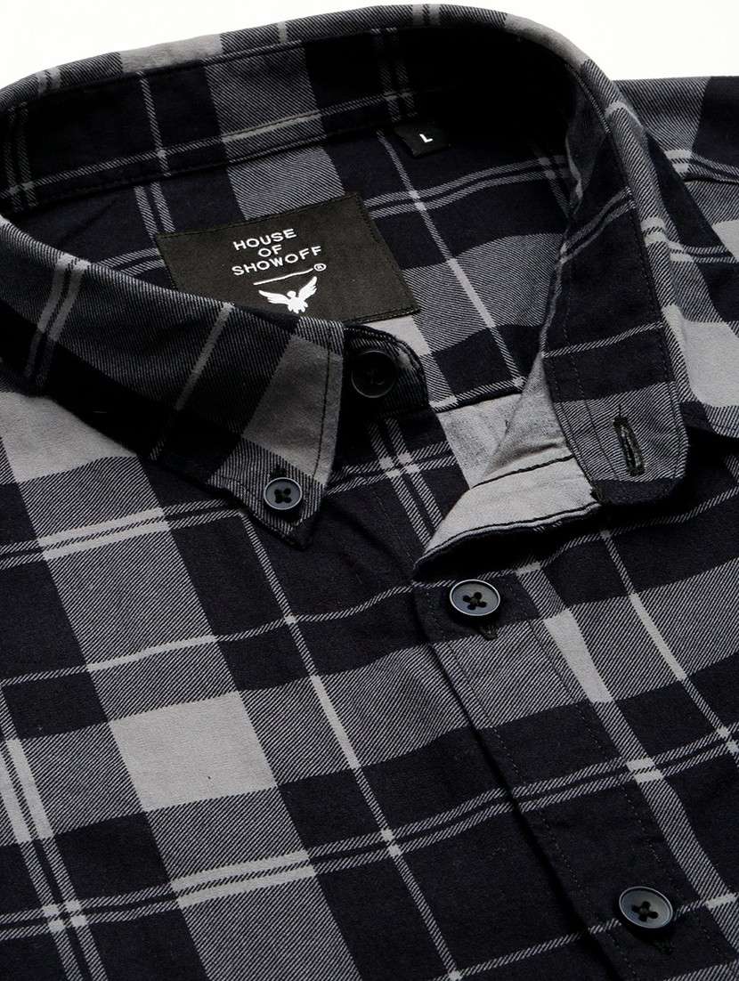 navy blue cotton blend casual shirt - 20598613 -  Standard Image - 6