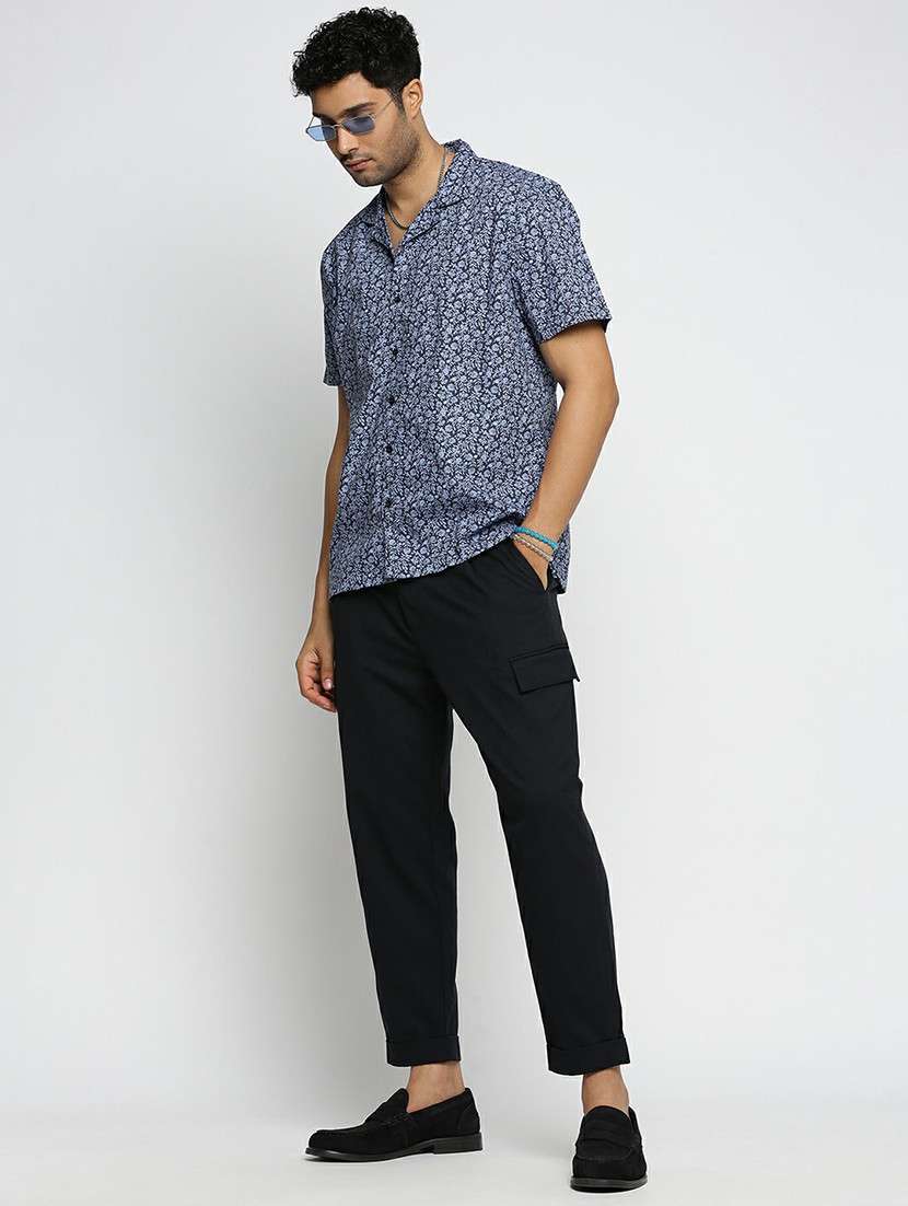blue cotton blend casual shirt - 20598618 -  Standard Image - 4