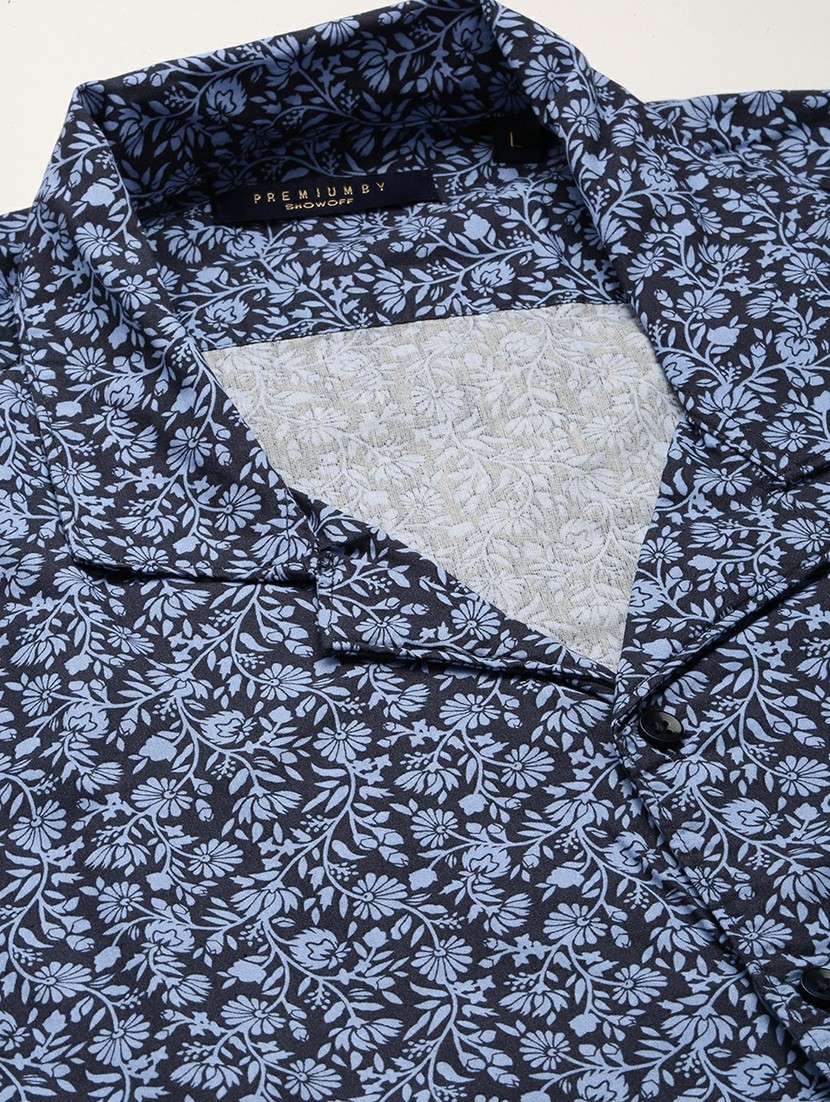 blue cotton blend casual shirt - 20598618 -  Standard Image - 6