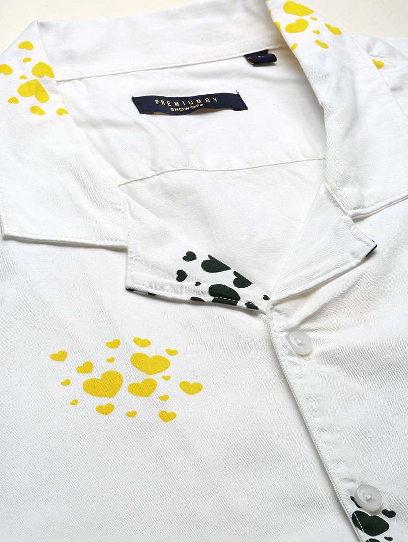 white cotton blend casual shirt - 20598636 -  Standard Image - 6