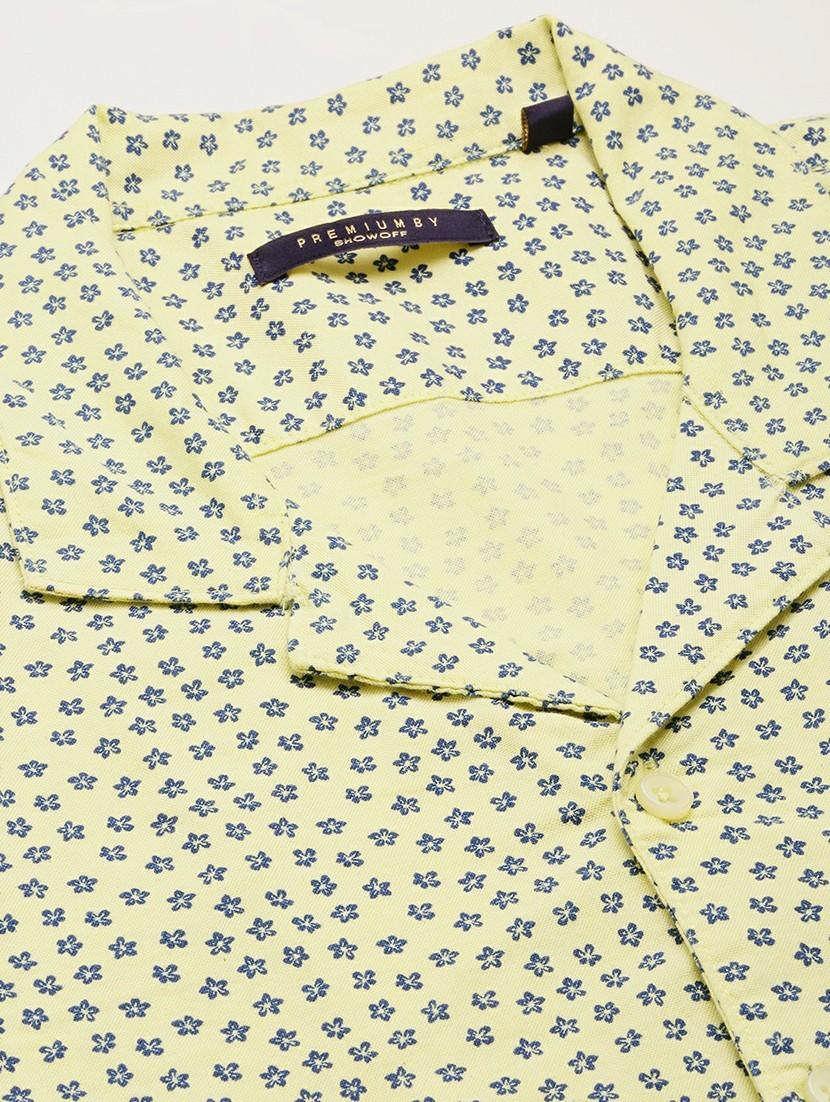 yellow cotton blend casual shirt - 20598639 - Standard Image - 6