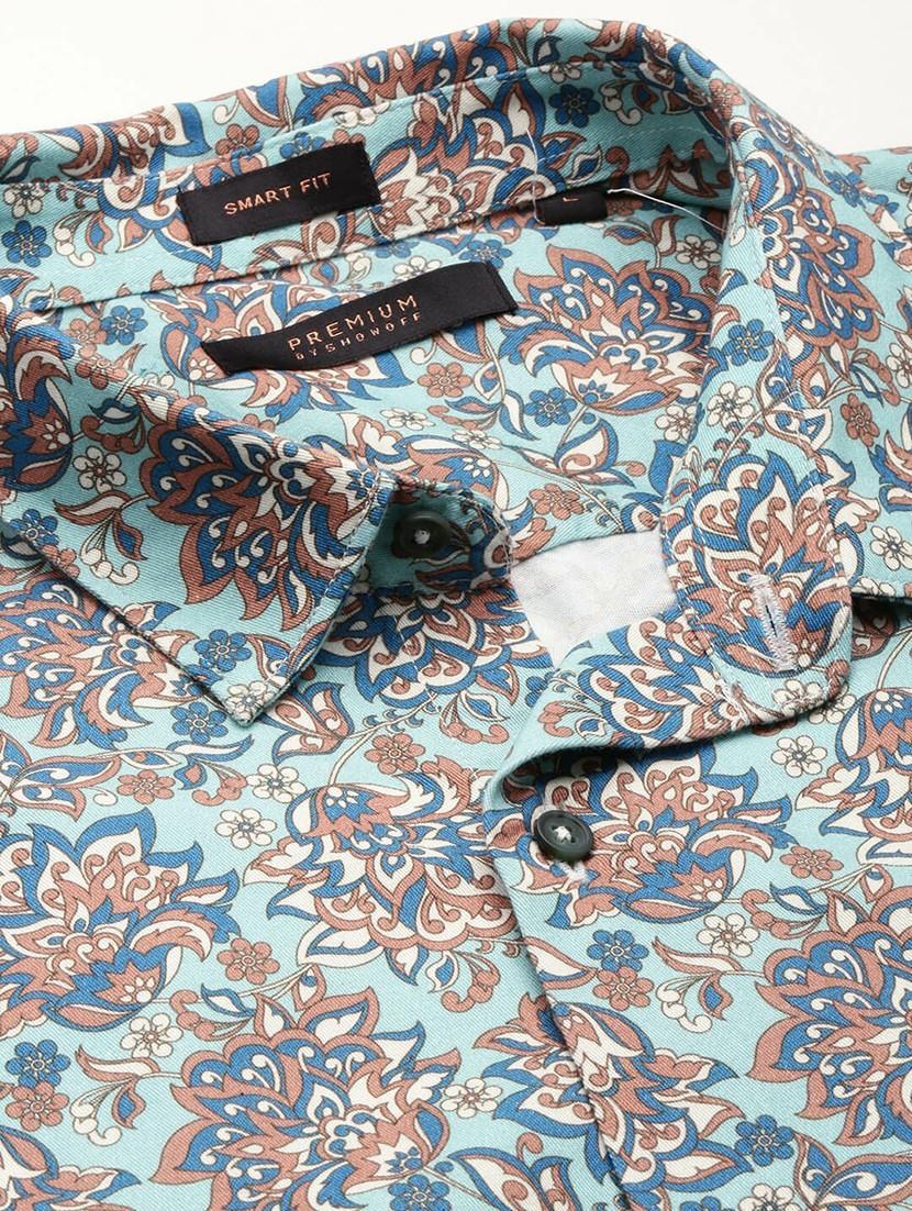 green cotton blend casual shirt - 20598645 - Standard Image - 6