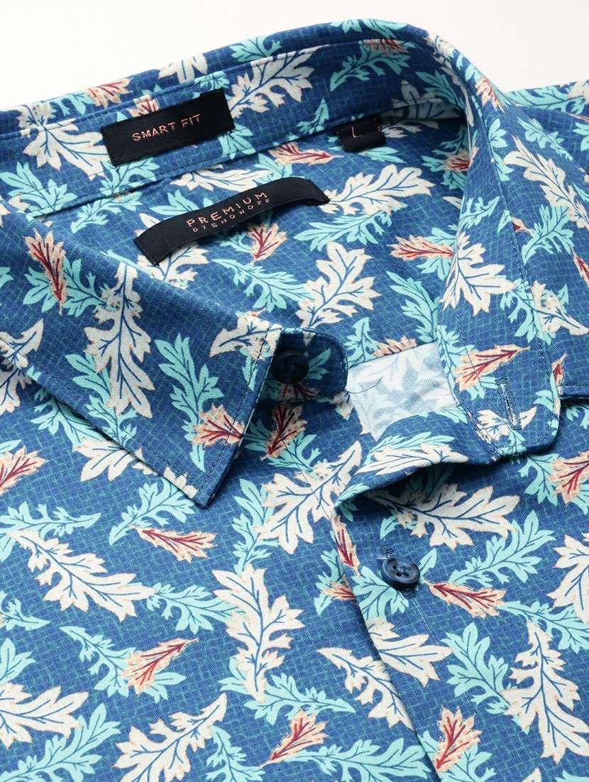 blue cotton blend casual shirt - 20598649 -  Standard Image - 6