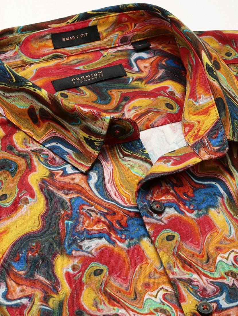 orange cotton blend casual shirt - 20598652 - Standard Image - 6