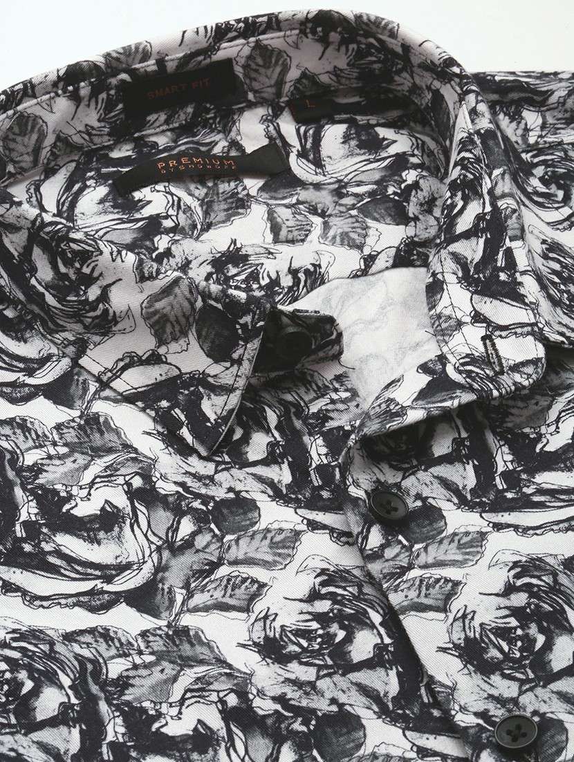 black cotton blend casual shirt - 20598657 -  Standard Image - 6