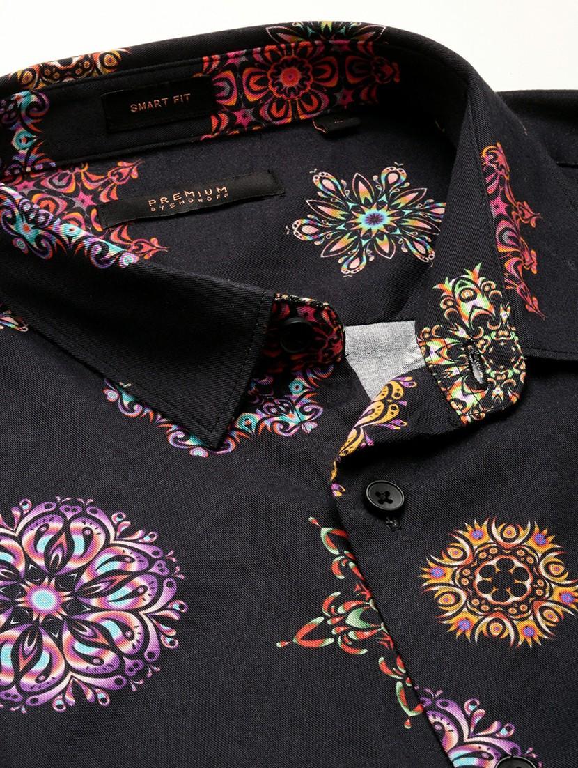 black cotton blend casual shirt - 20598659 - Standard Image - 6