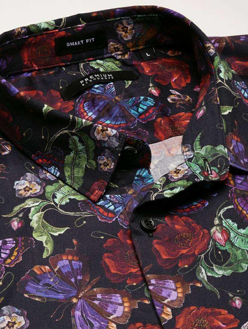 black cotton blend casual shirt - 20598673 -  Standard Image - 6